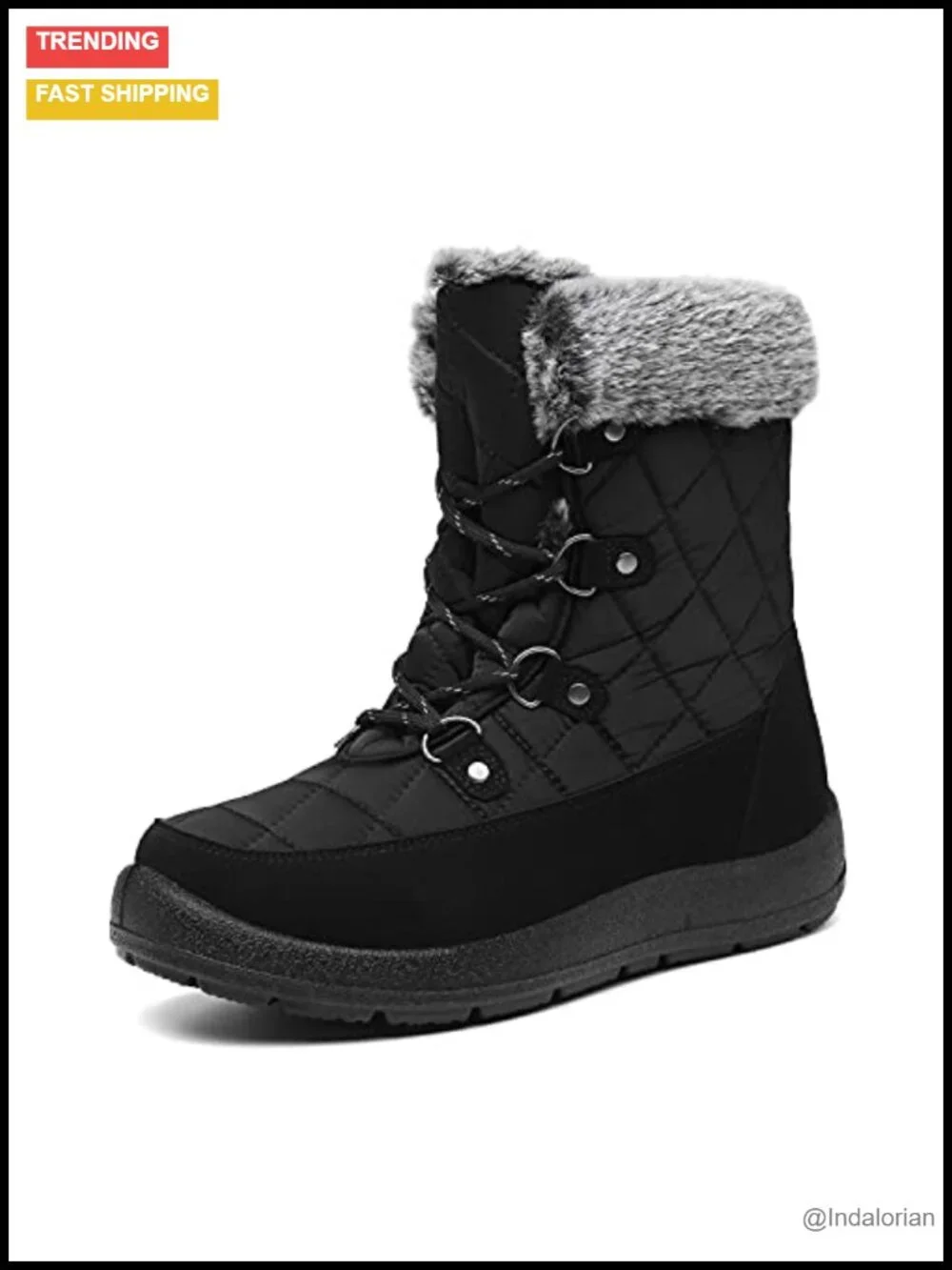 Waterproof Winter Snow Boots Warm Insulation Fur Lined Non Slip Mid-Calf